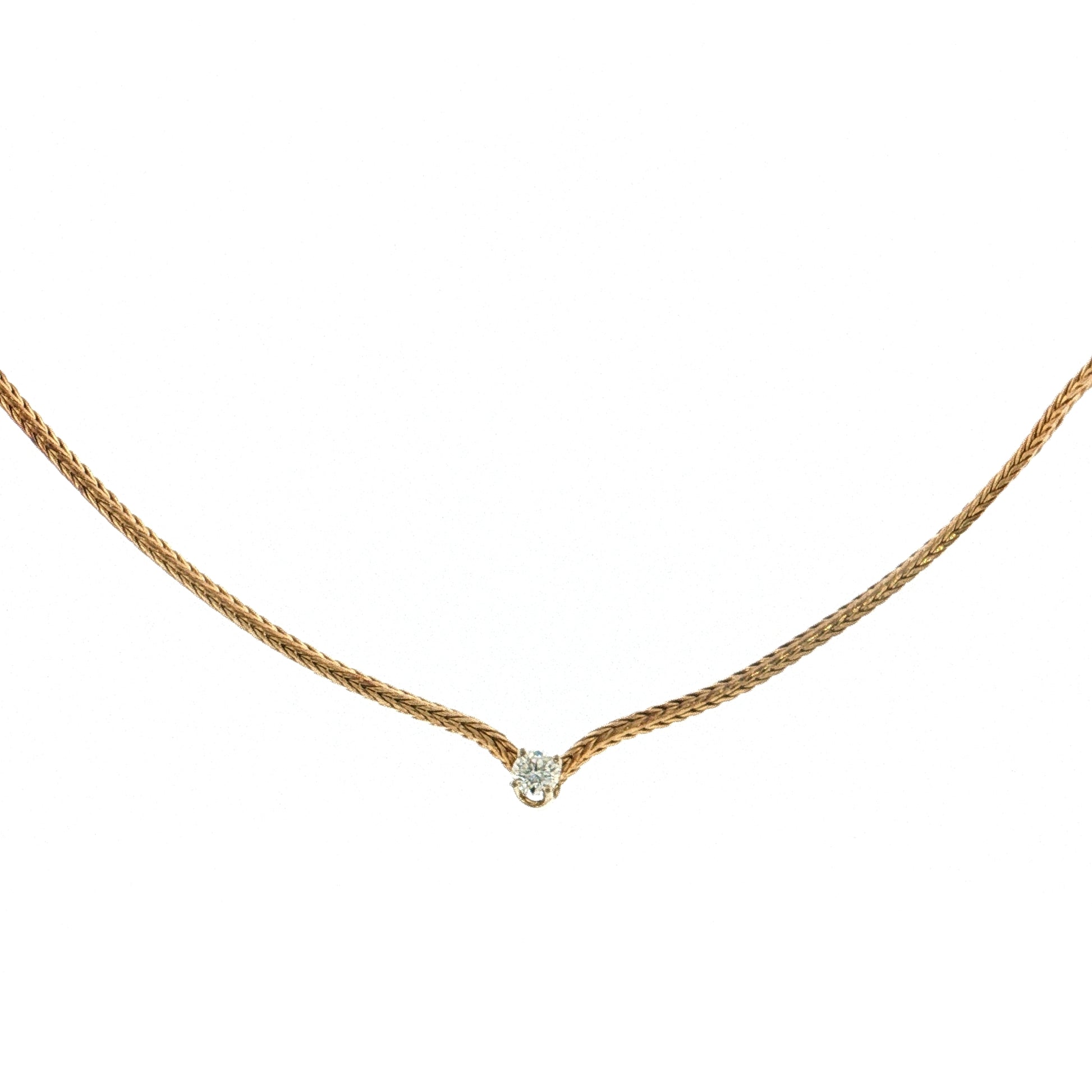 .25 Diamond Solitaire Pendant Necklace 14k Yellow Gold