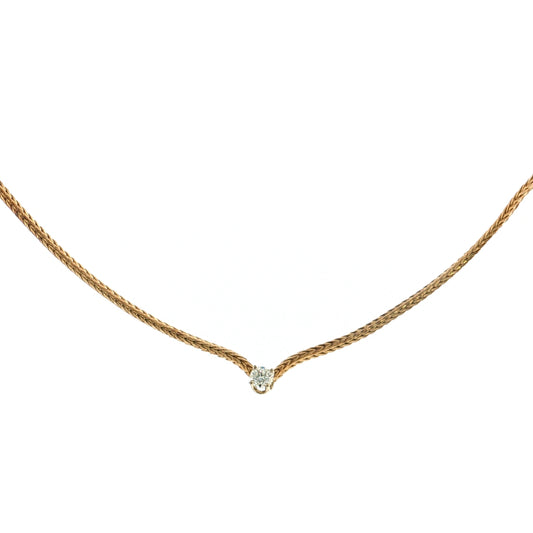 .25 Diamond Solitaire Pendant Necklace 14k Yellow Gold