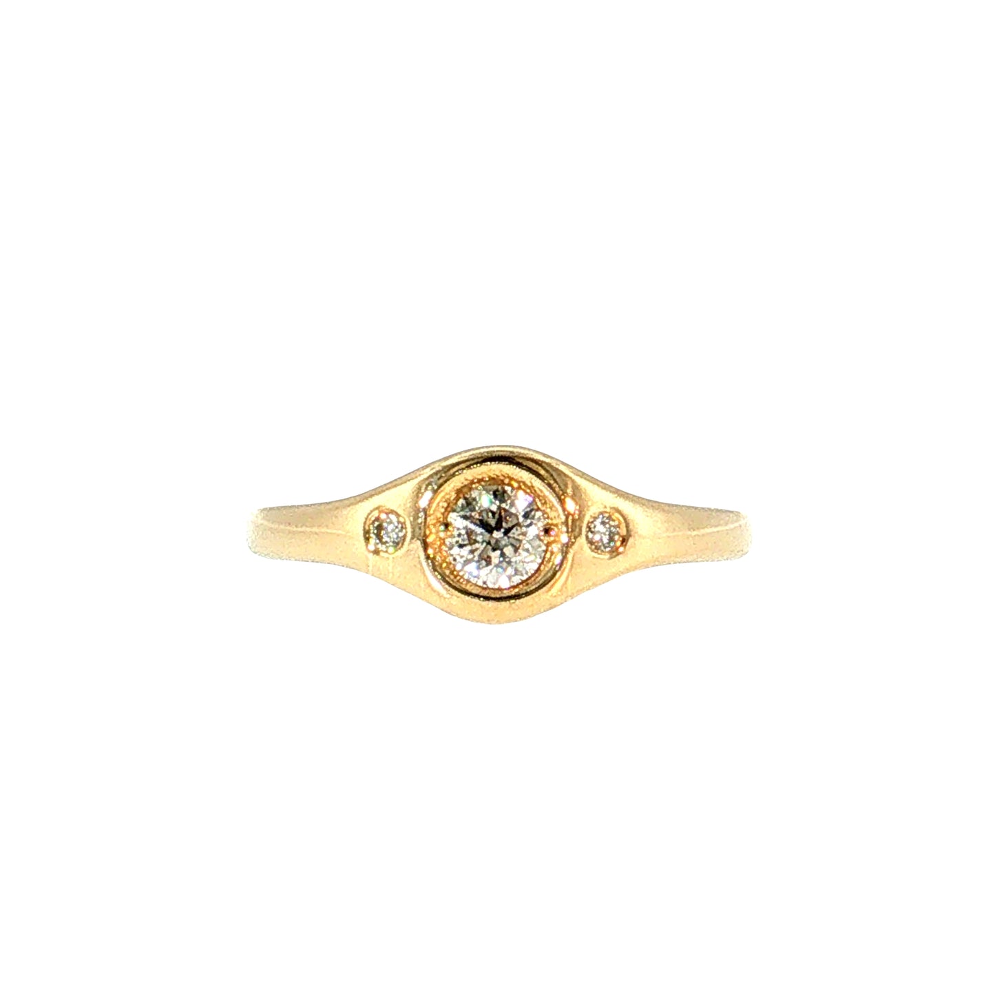 .25 Diamond Three Stone Engagement Ring 14k Yellow Gold