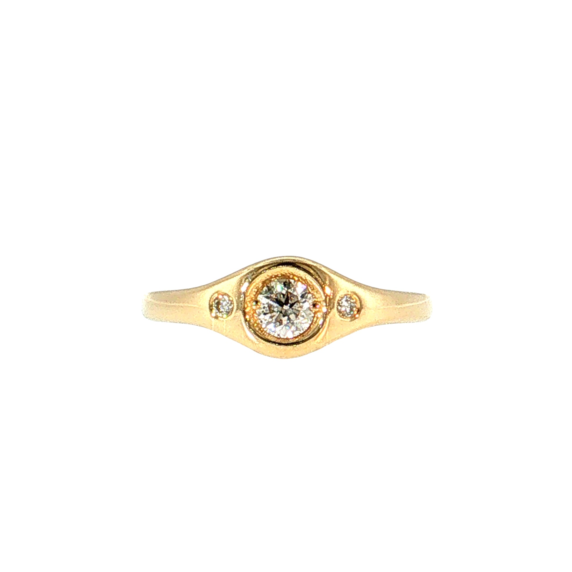 .25 Diamond Three Stone Engagement Ring 14k Yellow Gold