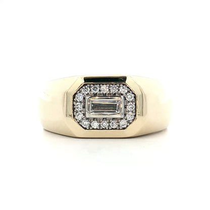 .25 Mens Diamond Cocktail Ring 14k Yellow Gold/Platinum