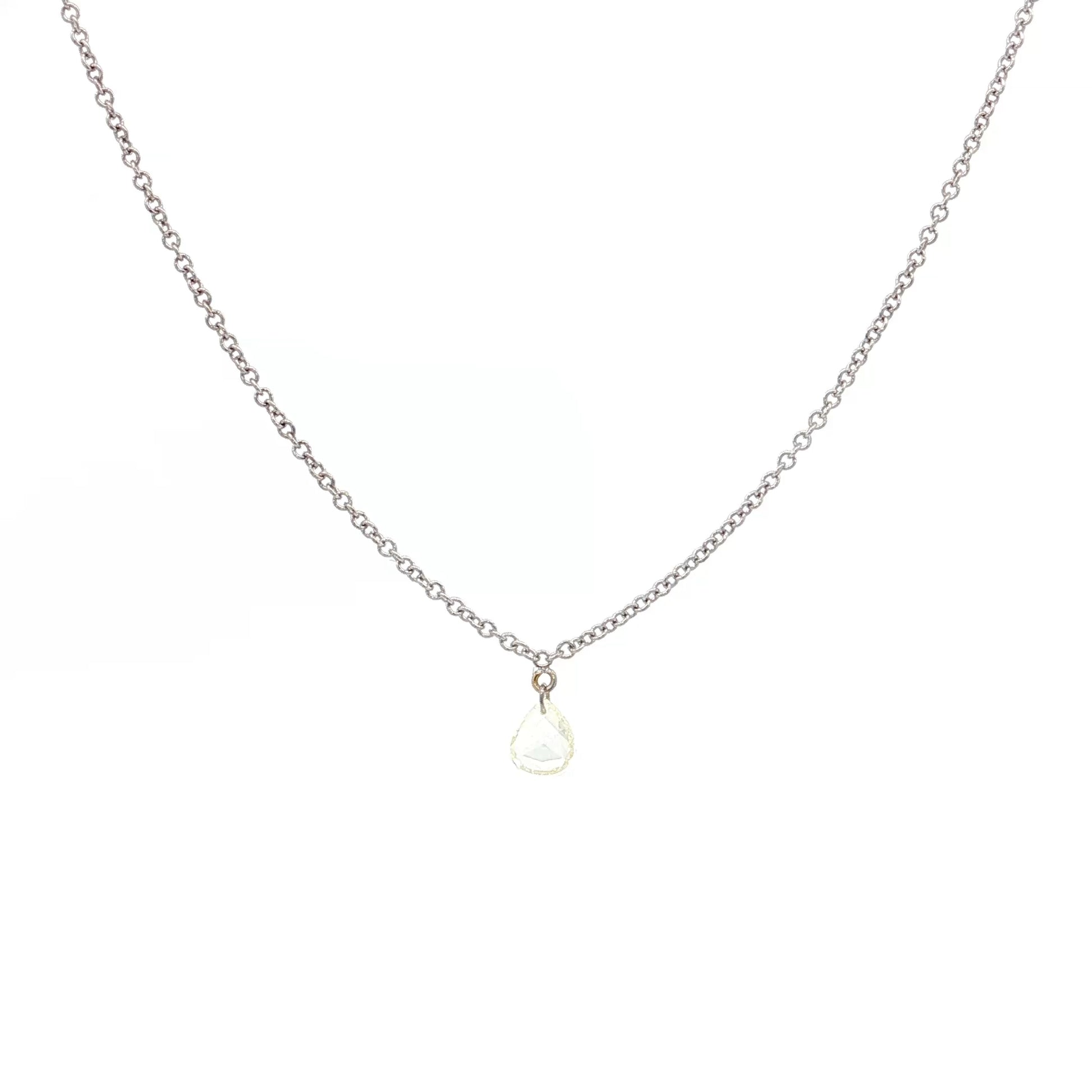 .25 Pear Cut Diamond Pendant Necklace 18k