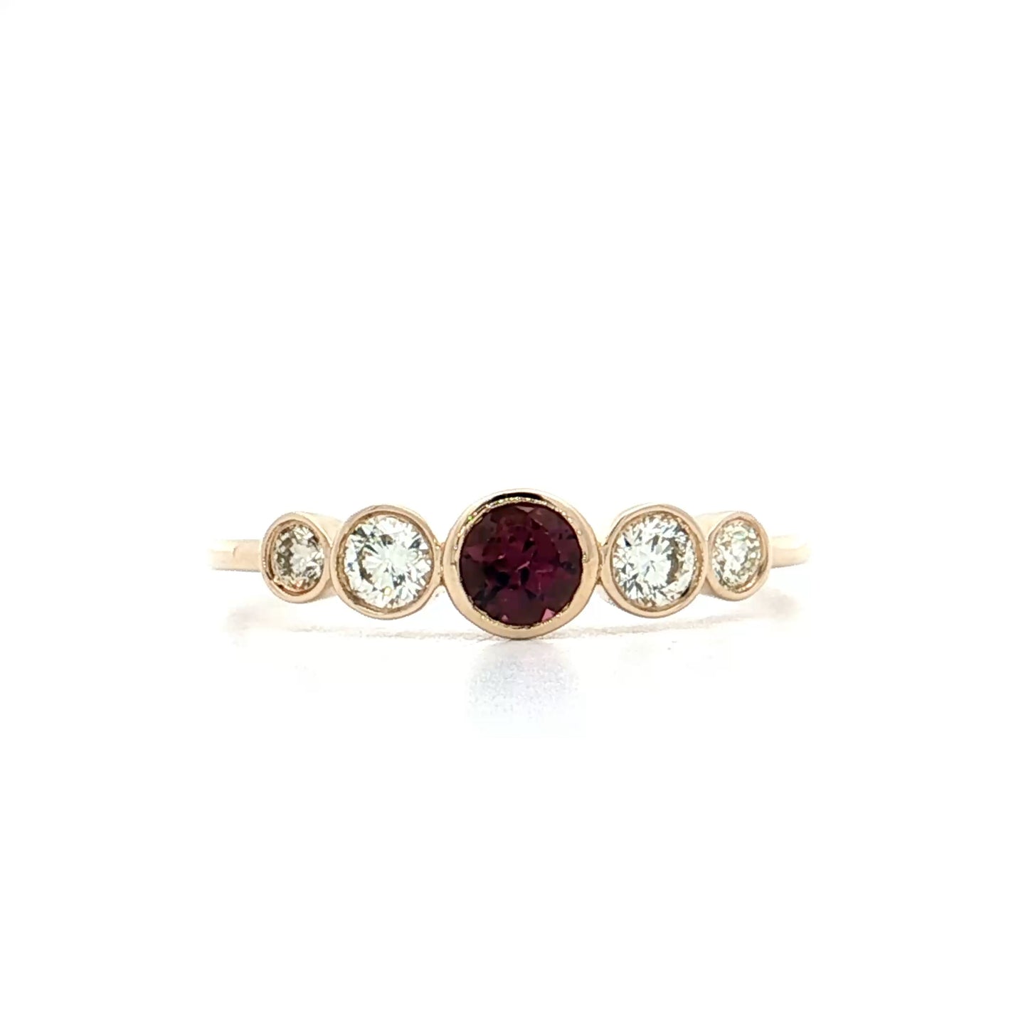 .25 Pink Tourmaline & Diamond Stacking Ring 14k