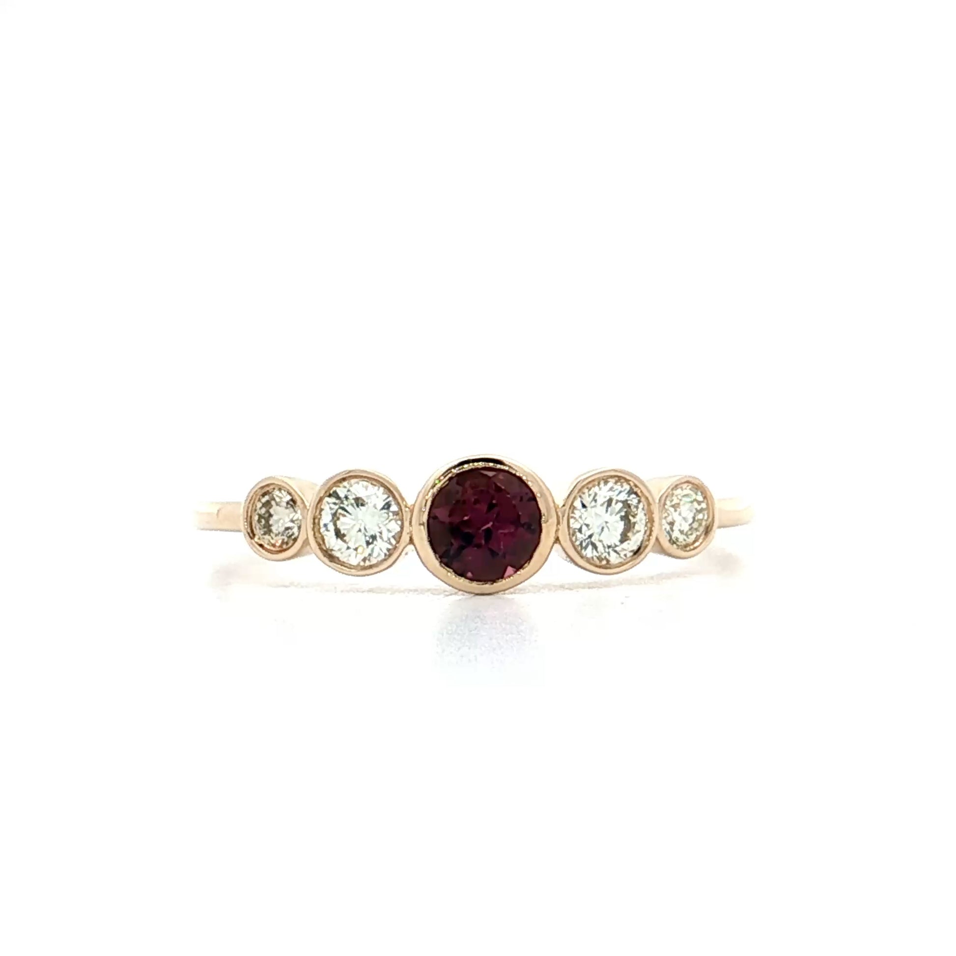 .25 Pink Tourmaline & Diamond Stacking Ring 14k
