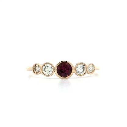 .25 Pink Tourmaline & Diamond Stacking Ring 14k