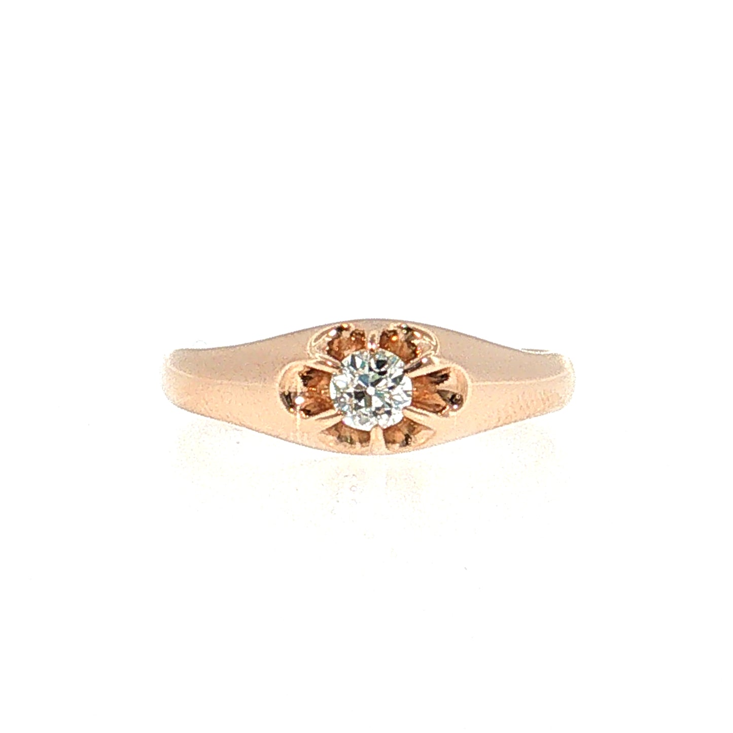 .25 Victorian Diamond Engagement Ring 14k Rose Gold