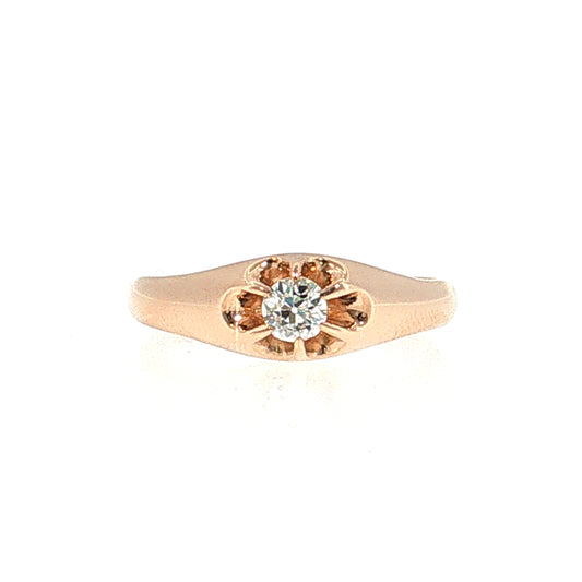 .25 Victorian Diamond Engagement Ring 14k Rose Gold