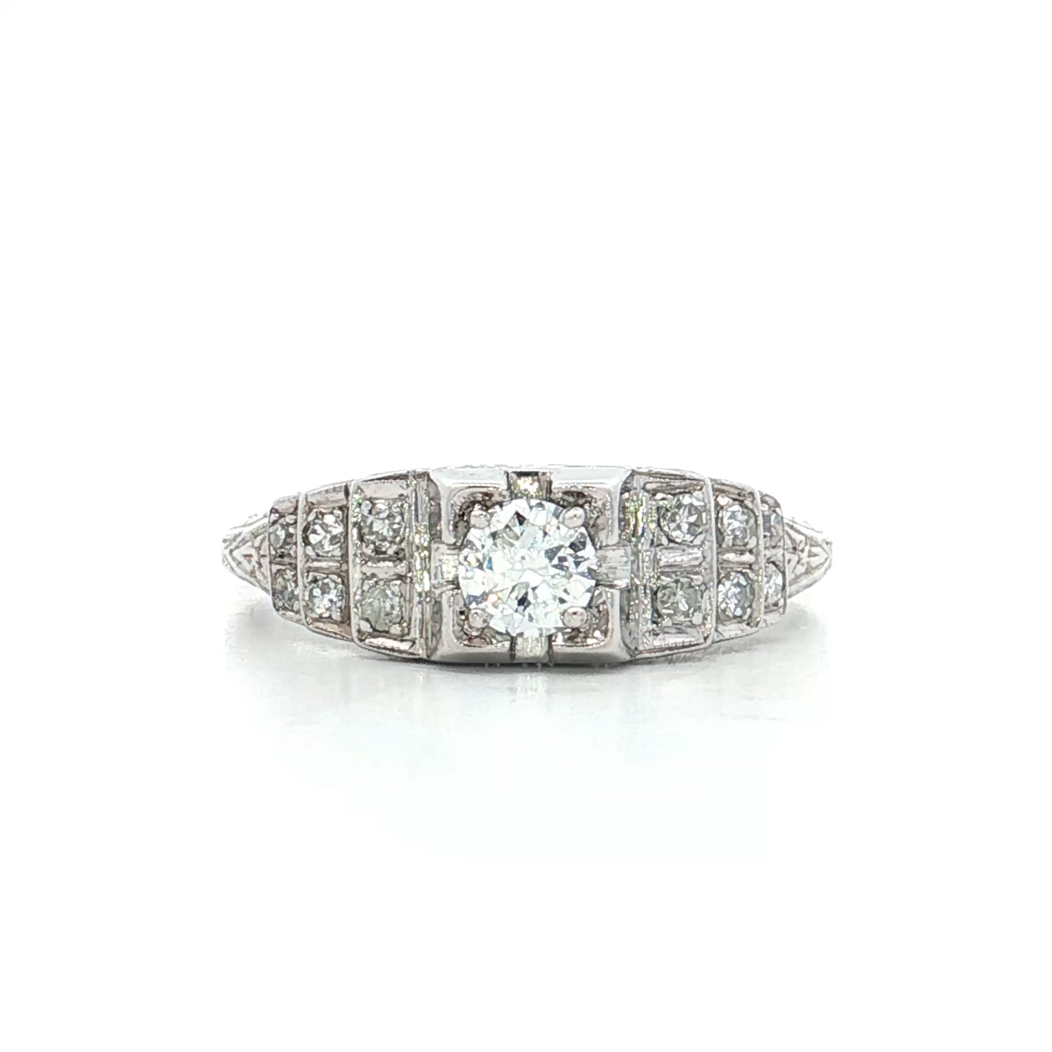 .25 Vintage Deco Transitional Diamond Engagement Ring 18k – Filigree ...