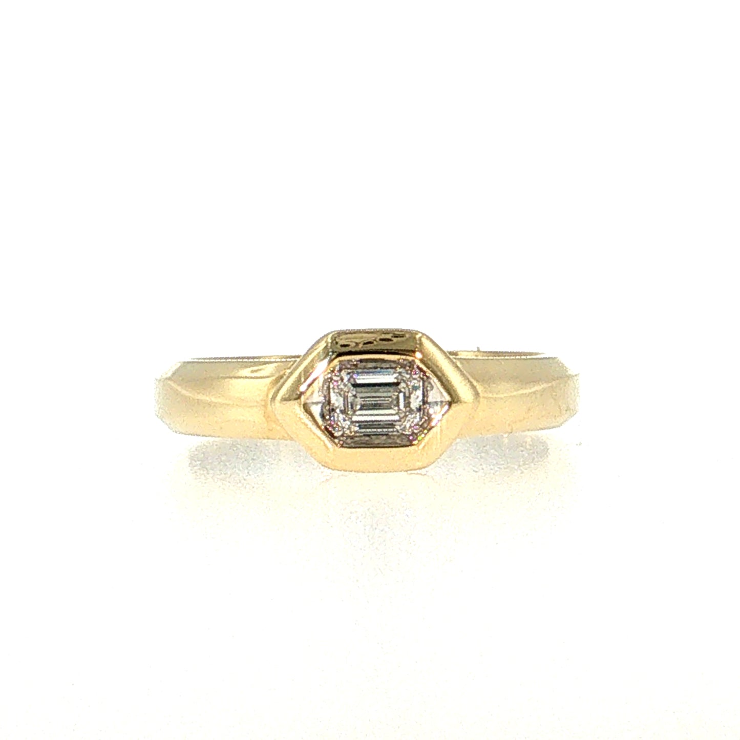 .26 Diamond Solitaire Stacking Ring 14k & Platinum