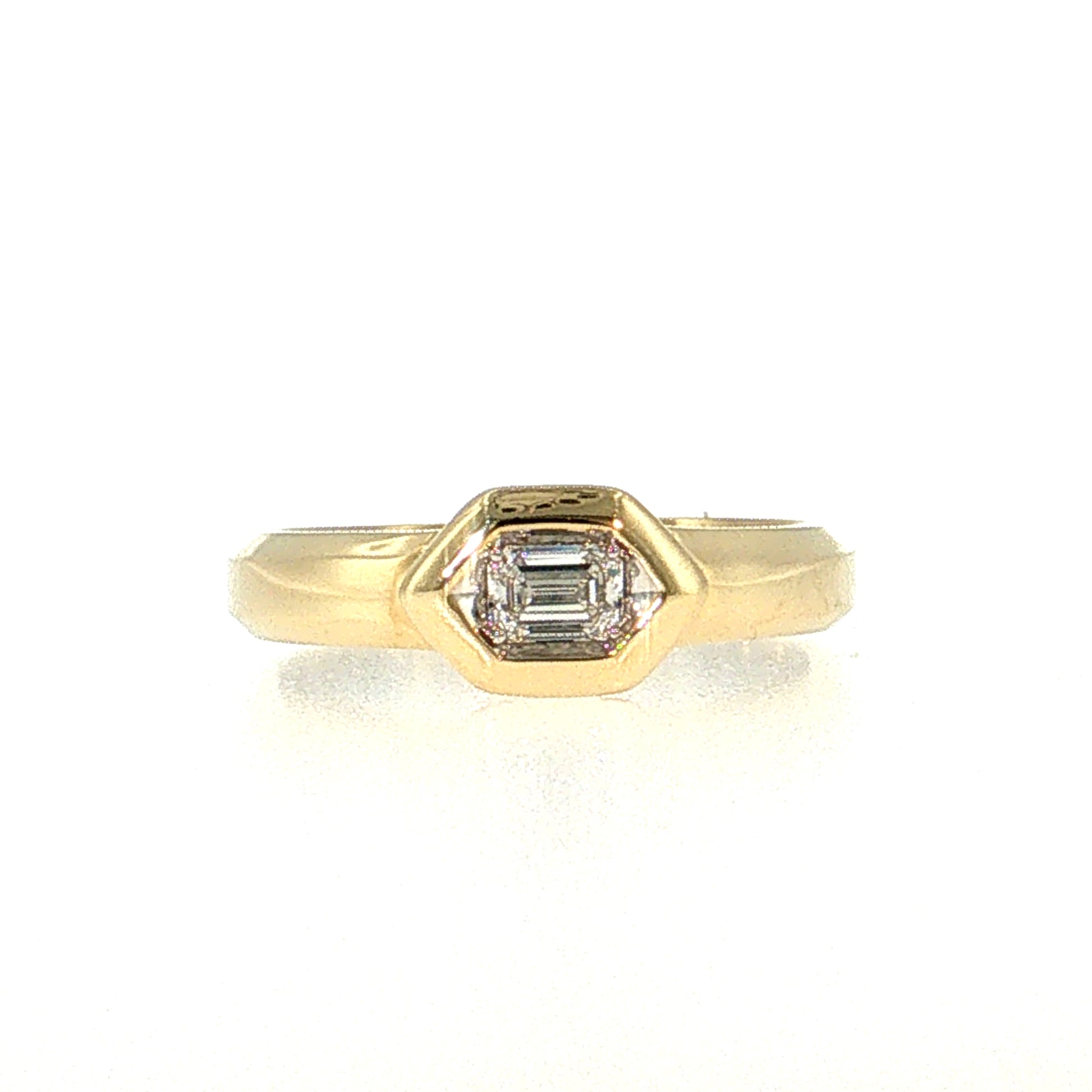 .26 Diamond Solitaire Stacking Ring 14k & Platinum