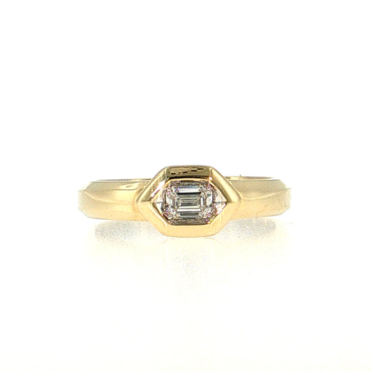 .26 Diamond Solitaire Stacking Ring 14k & Platinum