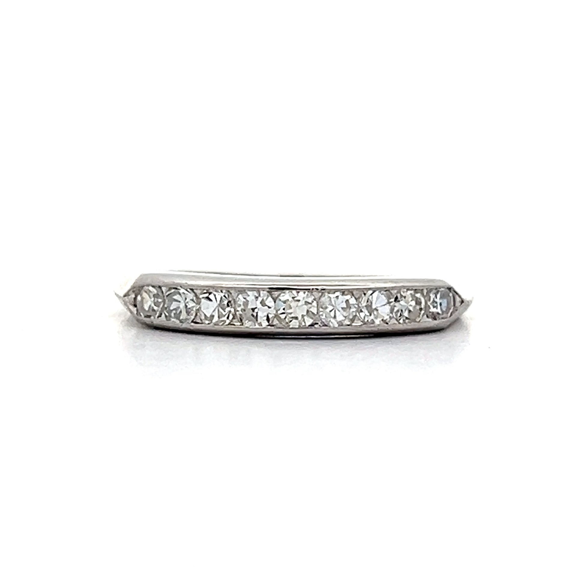 .27 Deco Single Cut Diamond Band in Platinum
