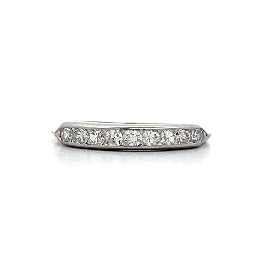 .27 Deco Single Cut Diamond Band in Platinum
