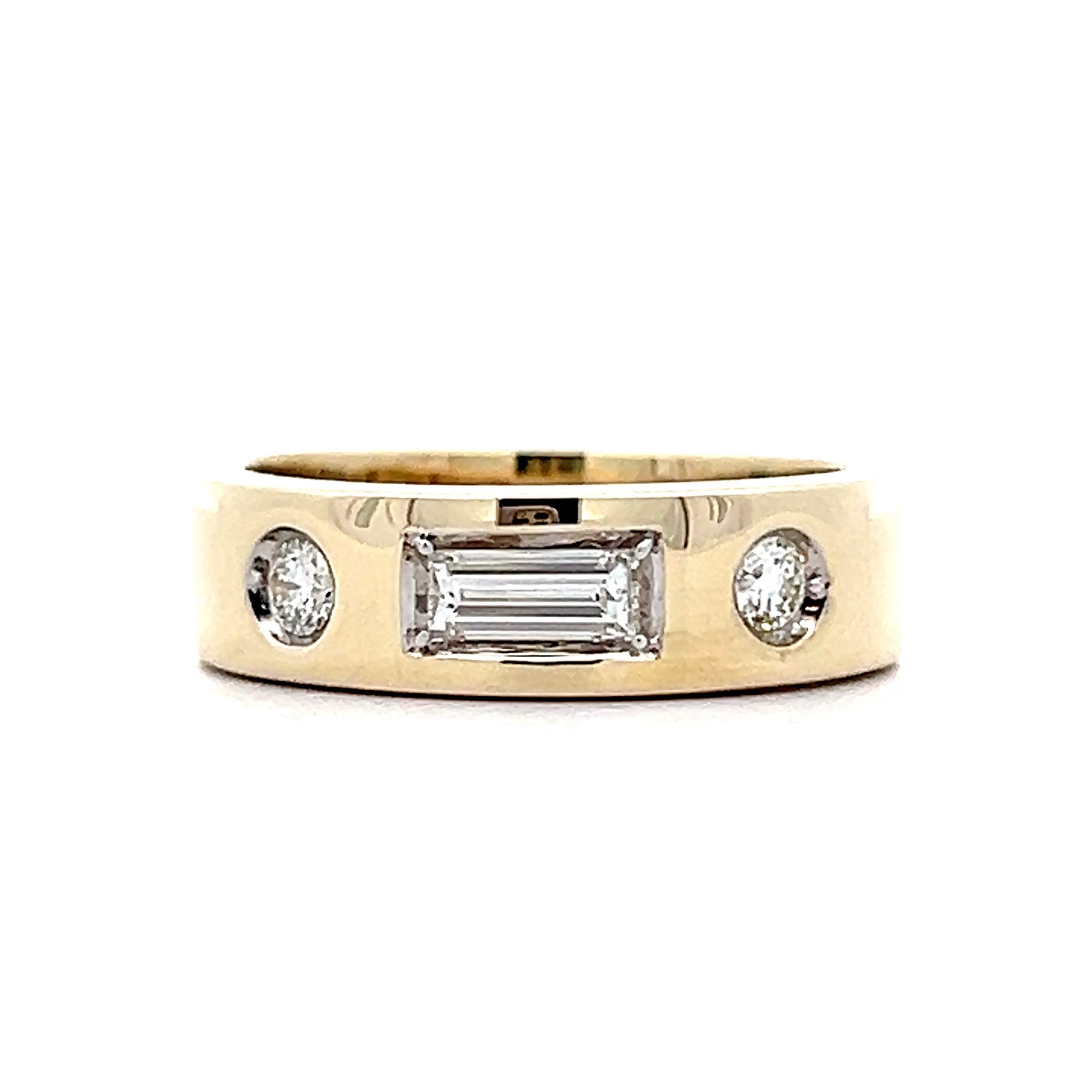 .27 Geometric Diamond Band in 14k Yellow Gold