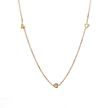.28 Diamond Heart Bezel Necklace in 18k Yellow Gold