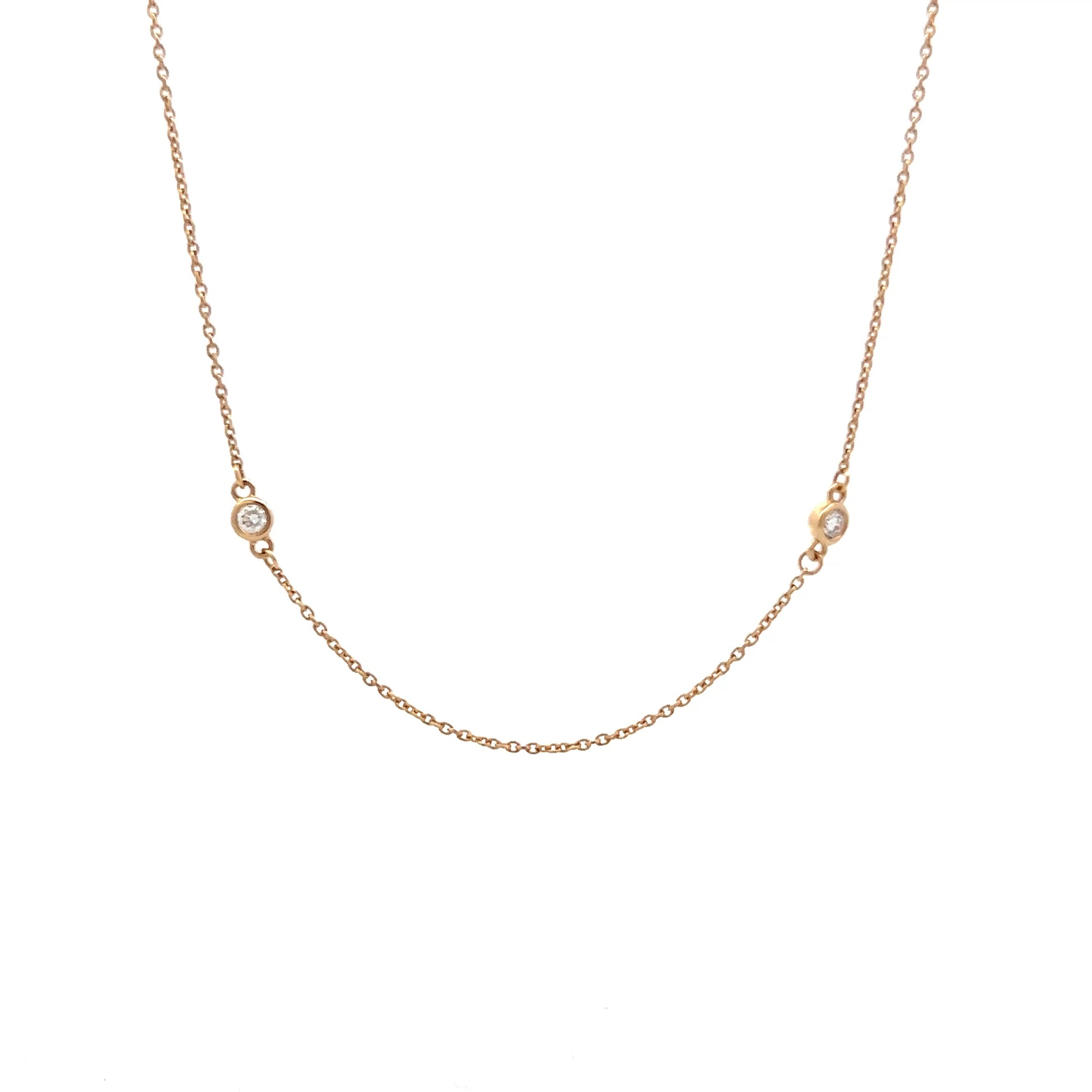 .28 Diamonds by the Yard Necklace in 14k Yellow Gold