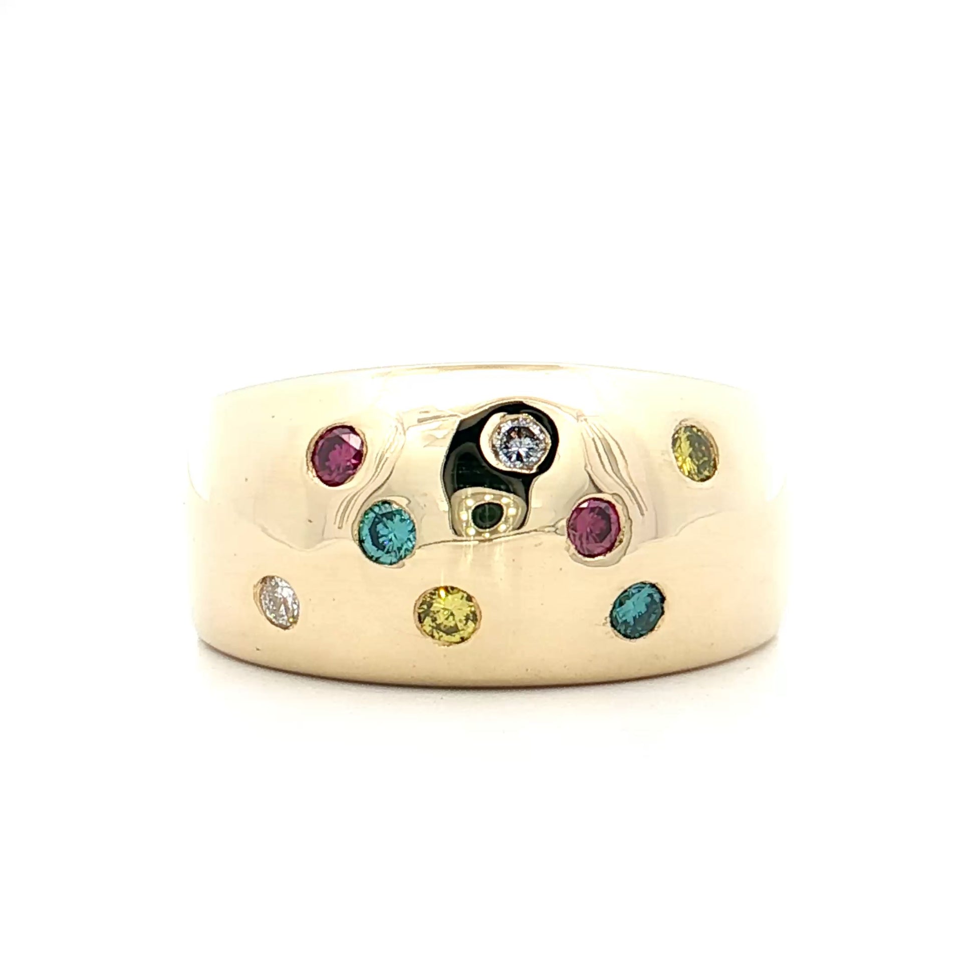 .28 Round Brilliant Colored Diamonds 14k Yellow Gold