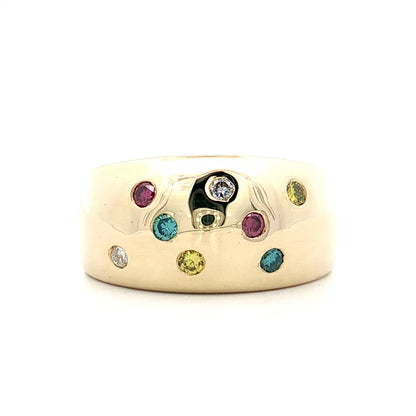 .28 Round Brilliant Colored Diamonds 14k Yellow Gold