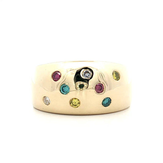 .28 Round Brilliant Colored Diamonds 14k Yellow Gold