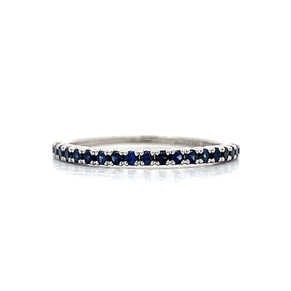 
.28 Round Cut Blue Sapphire Wedding Band in 18k
