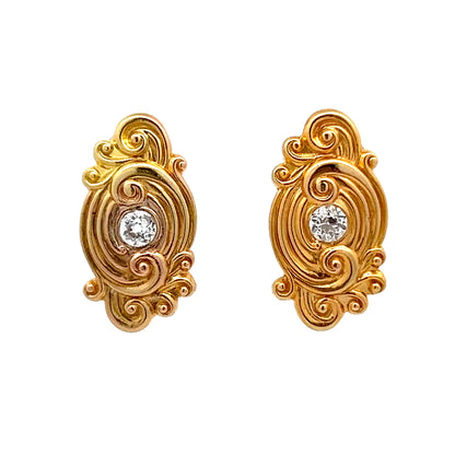 .28 Shreve & Co Vintage Diamond Earrings 14k