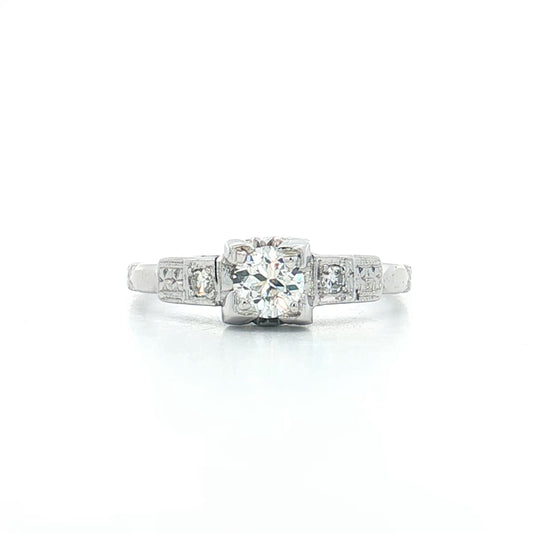 .28 Vintage Deco Diamond Engagement Ring 18k