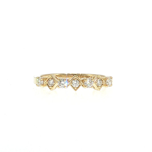 .29 Diamond Stacking Wedding Band 14k Yellow Gold