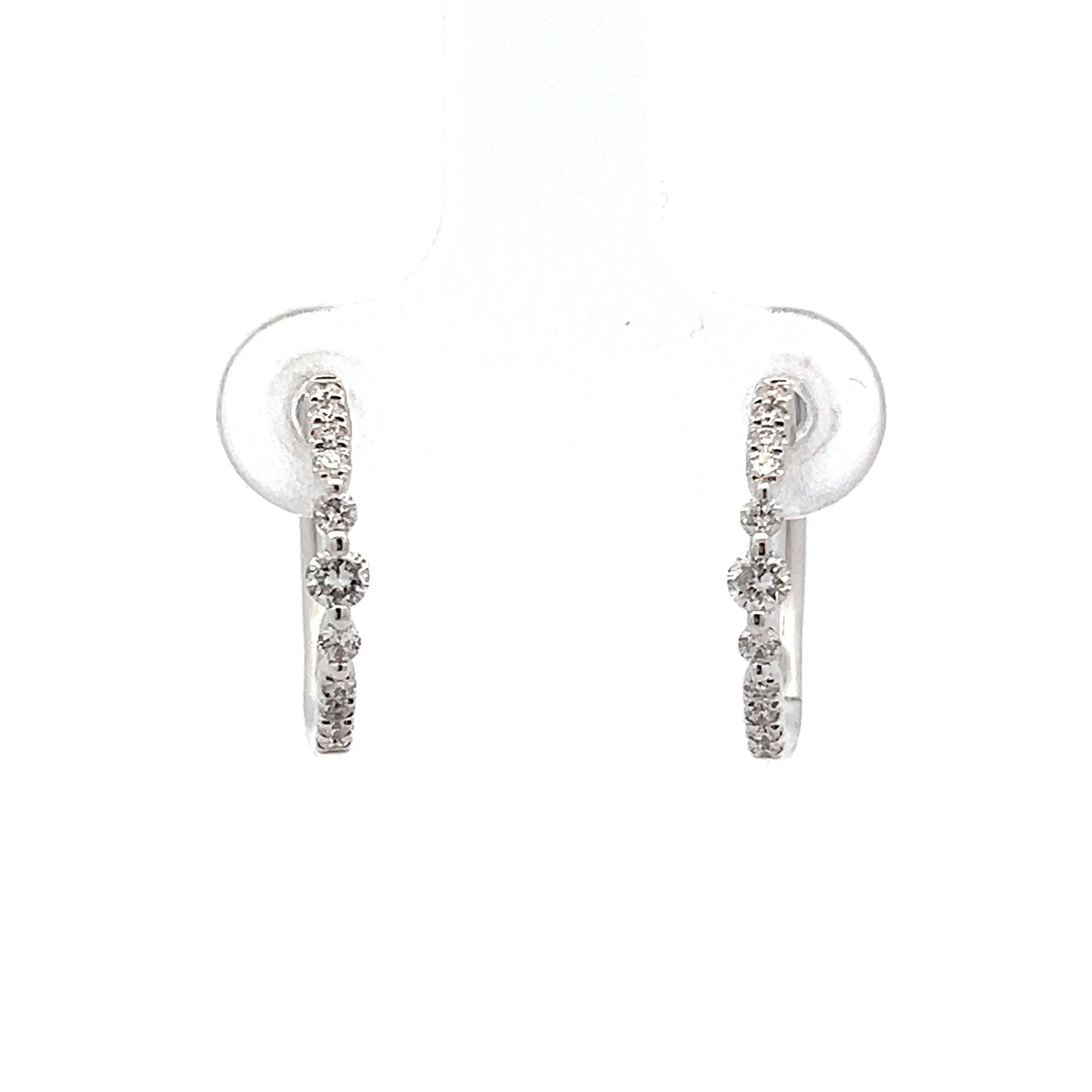 .29 Textured Diamond Hoop Earrings in 14k