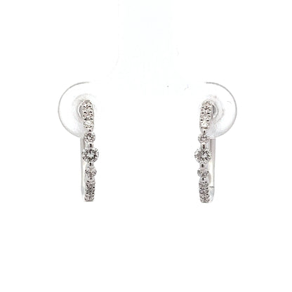 .29 Textured Diamond Hoop Earrings in 14k