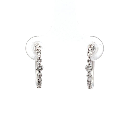 .29 Textured Diamond Hoop Earrings in 14k