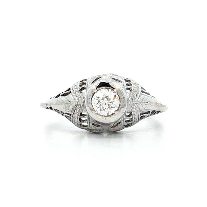 .30 Antique Art Deco Euro Diamond Engagement Ring 18k