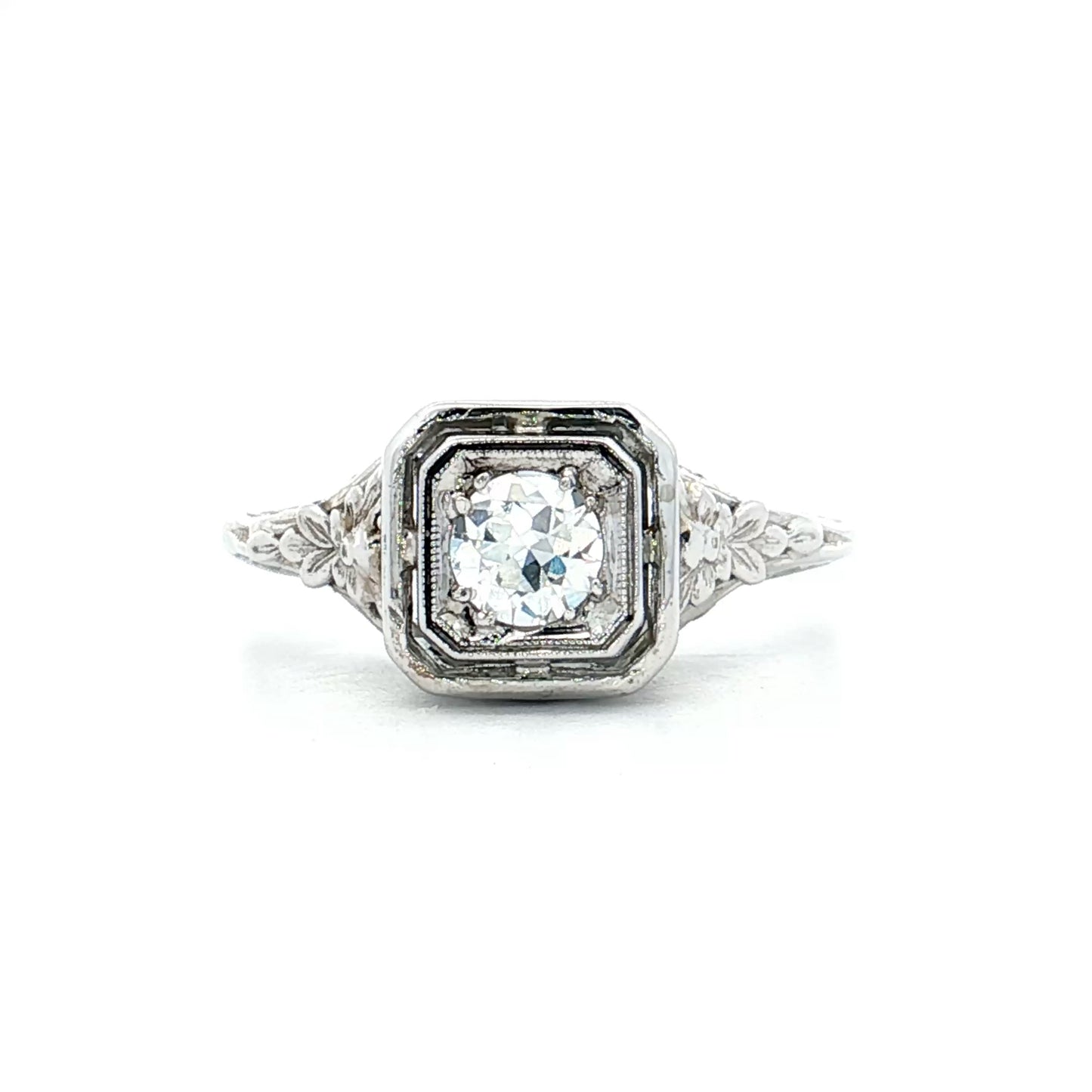 .30 Antique Old European Diamond Engagement Ring 18k