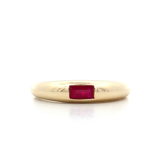 .30 Baguette Ruby Stacking Ring 14k Yellow Gold