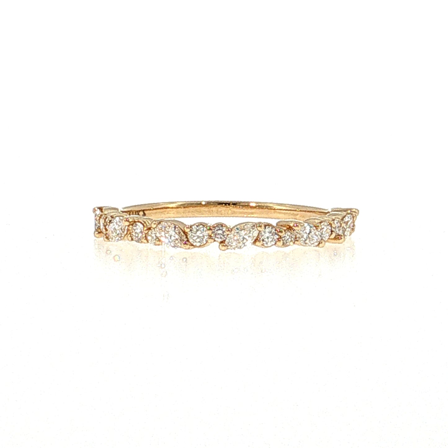 .30 Diamond Cluster Stacking Band 14k White Gold