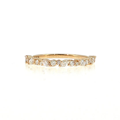 .30 Diamond Cluster Stacking Band 14k White Gold