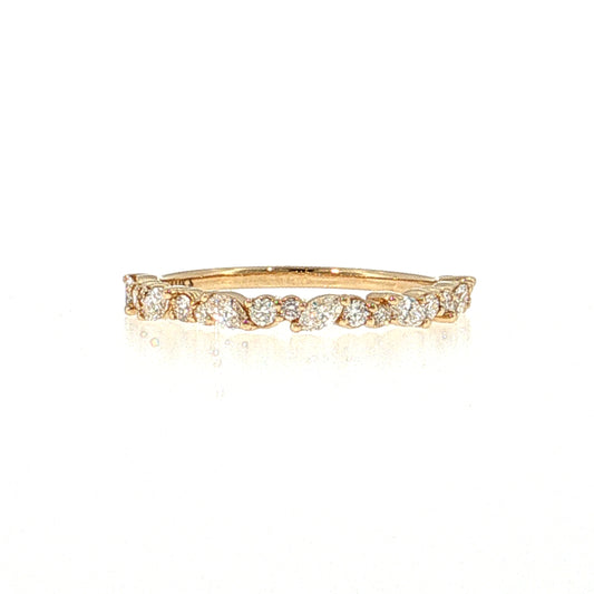 .30 Diamond Cluster Stacking Band 14k White Gold