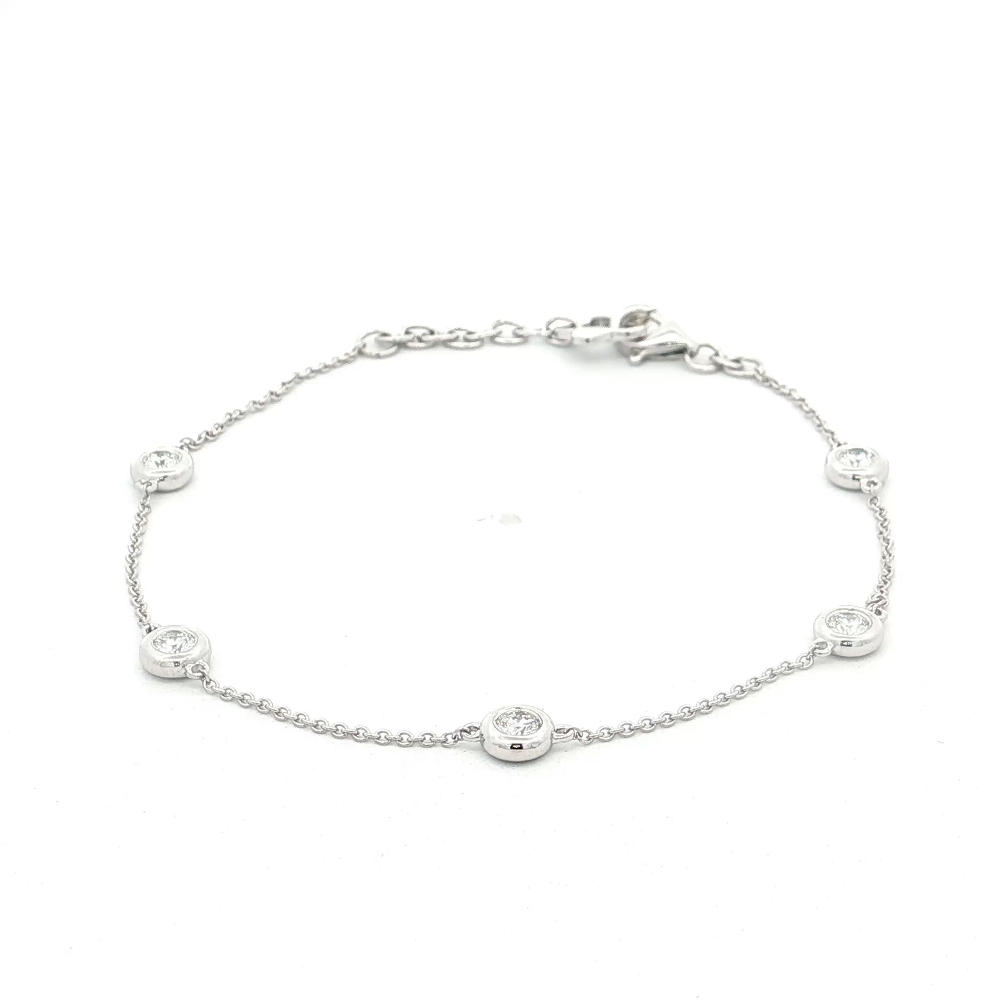 .30 Diamonds By The Yard Bracelet 14k White Gold