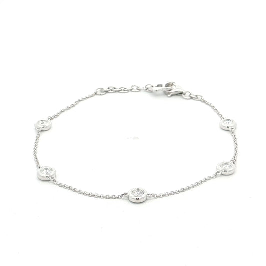 .30 Diamonds By The Yard Bracelet 14k White Gold