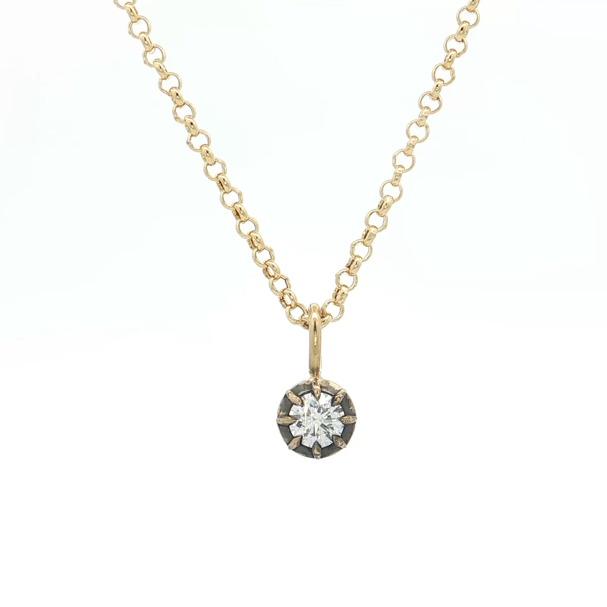 .30 GIA Round Brilliant Diamond Pendant Necklace 18k