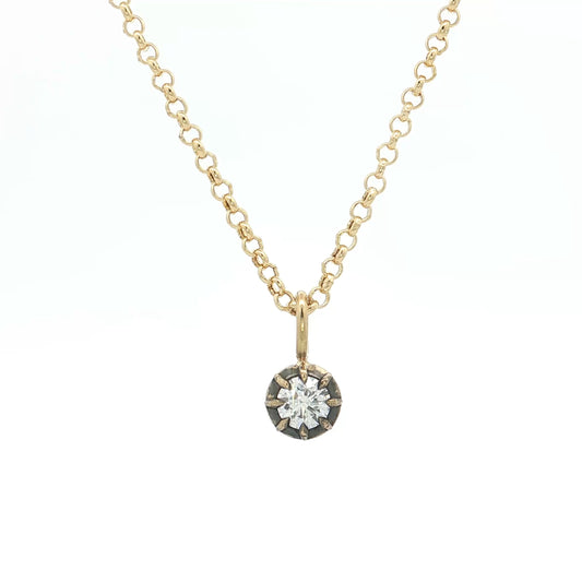 .30 GIA Round Brilliant Diamond Pendant Necklace 18k