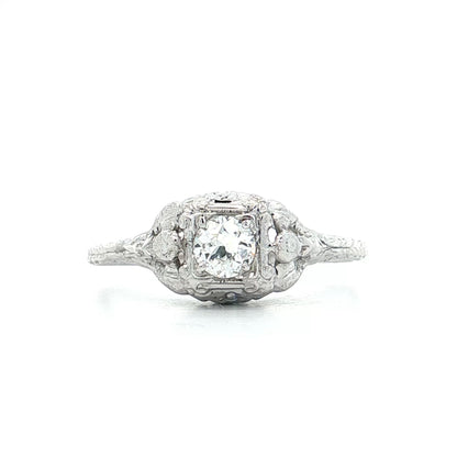 .30 Vintage Deco Diamond Engagement Ring 18k