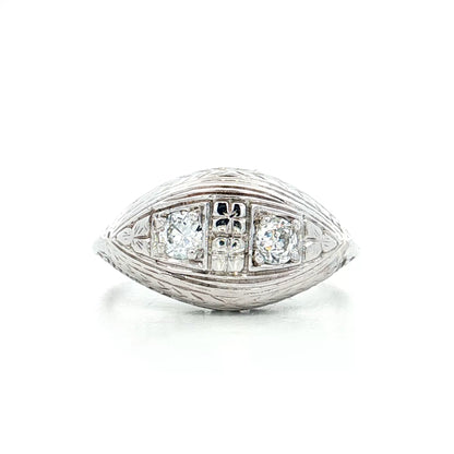 .30 Vintage Deco Two-Stone Engagement Ring 18k