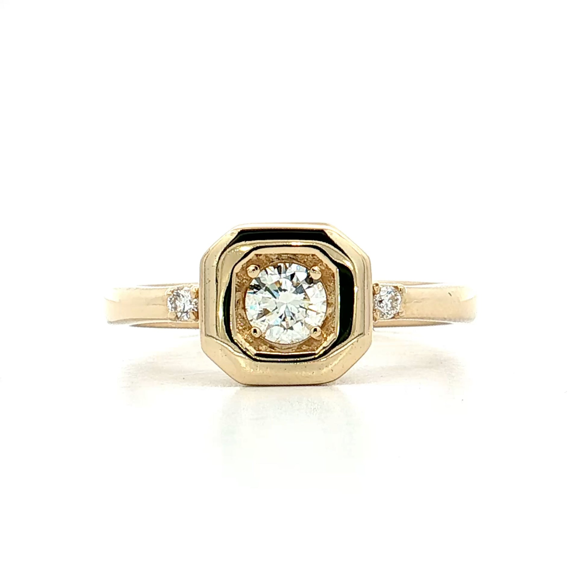 .31 Round Diamond Engagement Ring 14k Yellow Gold