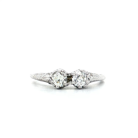 .32 Antique Art Deco Toi Et Moi Engagement Ring 18k