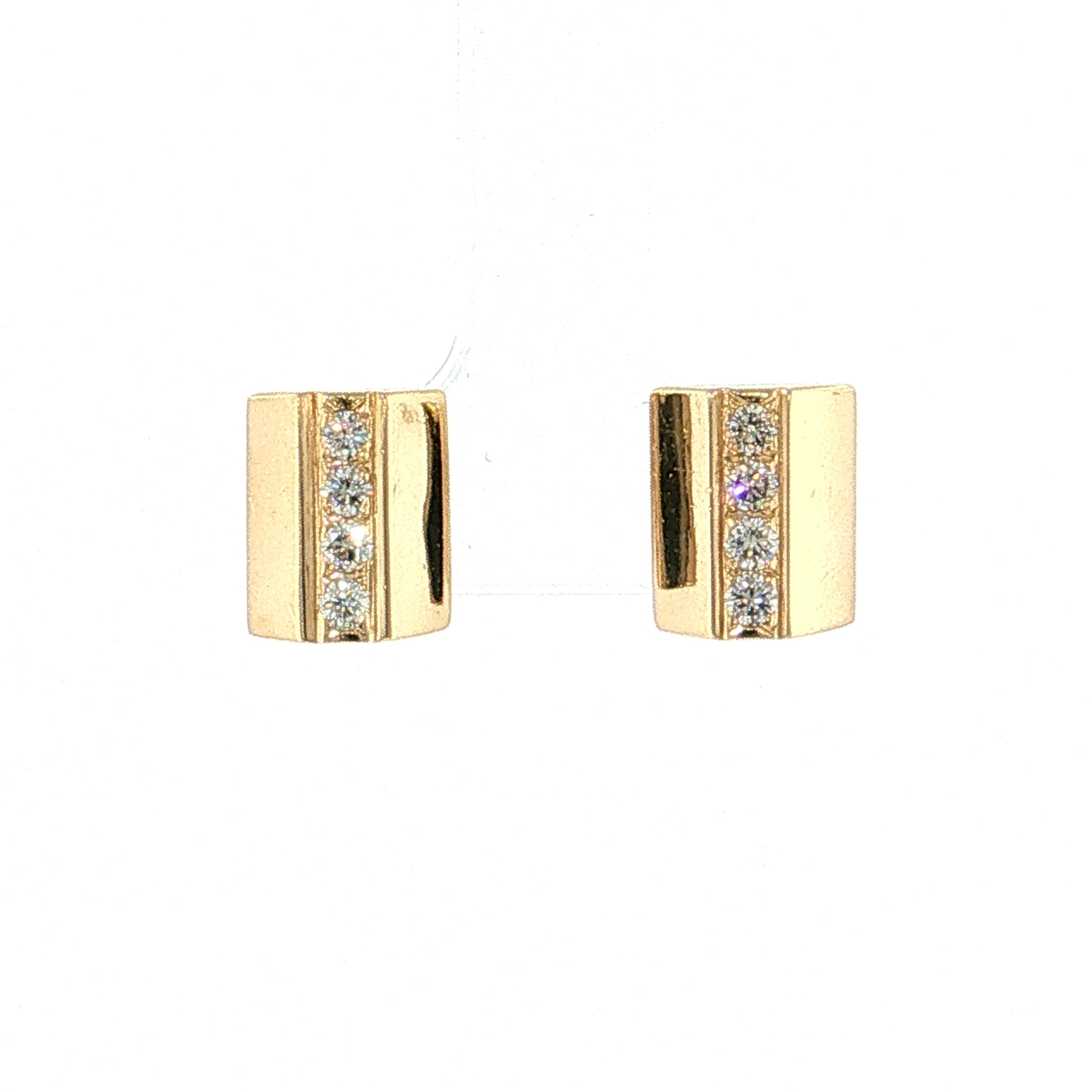 .32 Geometric Diamond Stud Earrings 14kv
