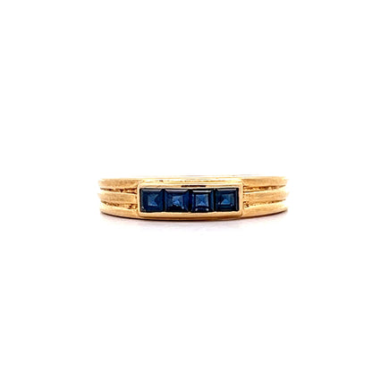 .32 Square Cut Sapphires in 18k Yellow Gold