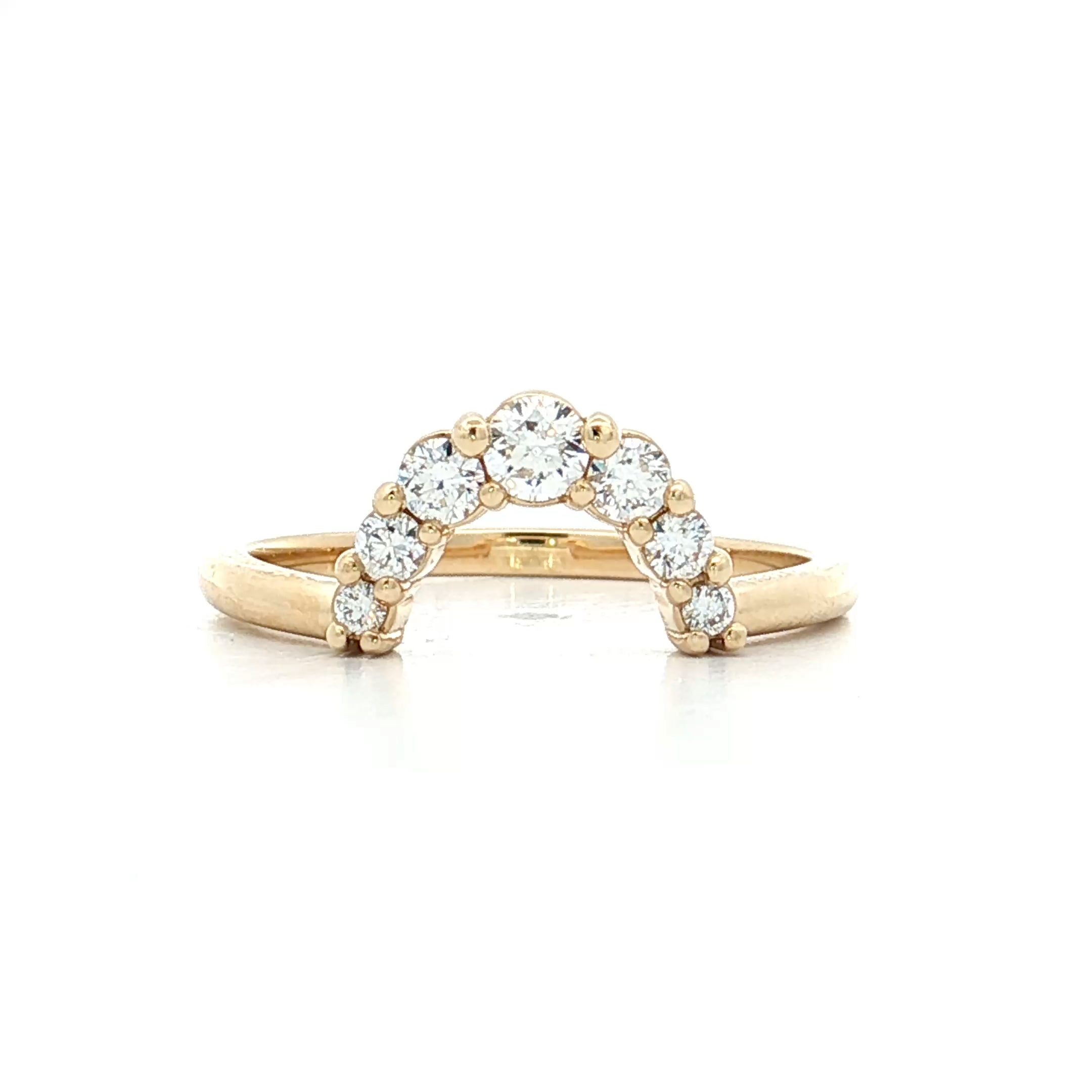 .33 Diamond Contoured Stacking Band 14k Yellow Gold – Filigree Jewelers