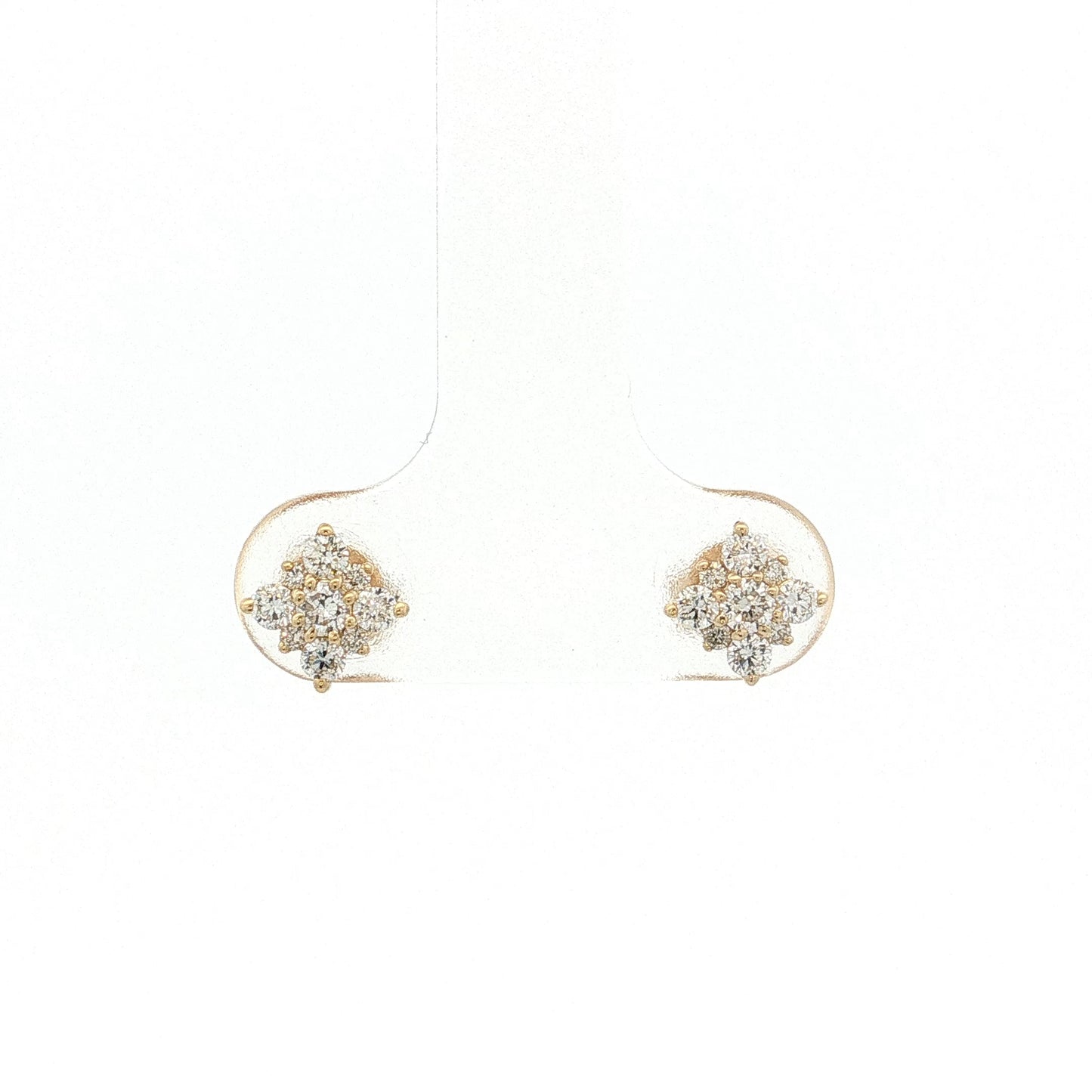 .33 Pave Diamond Cluster Stud Earrings 14k