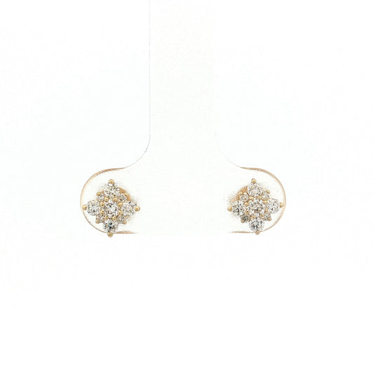 .33 Pave Diamond Cluster Stud Earrings 14k