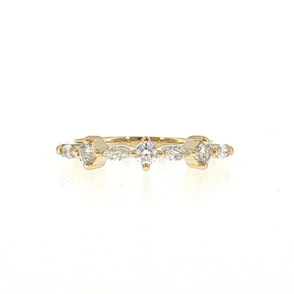 .34 Diamond Wedding Band 14k Rose Gold
